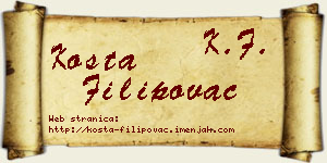 Kosta Filipovac vizit kartica